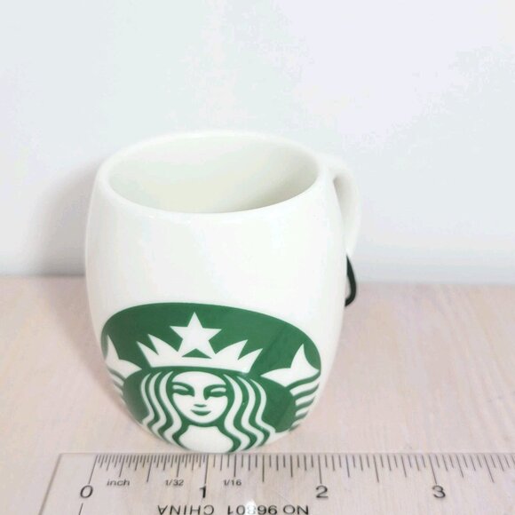 Starbucks 2010 Mini Demitasse Coffee Cup Mug 3 oz Green Siren Mermaid Ornament - Picture 2 of 6
